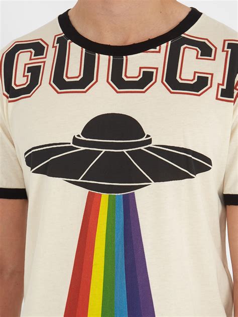 gucci pink shirt free shipping|gucci pink ufo t shirt.